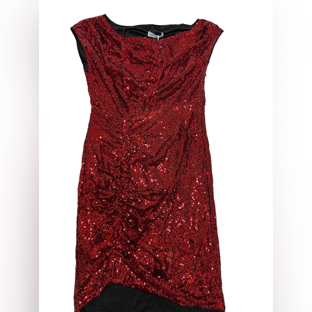 Grace Karin Strapless Red Sequin Dress